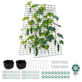 Cucumber Trellis 4 Pack, A-Frame Garden Trellises for Raised Bed, Metal Rustproof Coating Plant Support for Vine, Climbing Plants, Peas, Beans