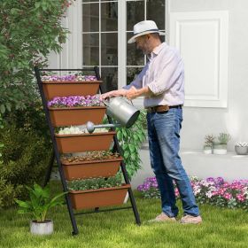 5-Tier Raised Garden Bed with Wheels and Container Boxes