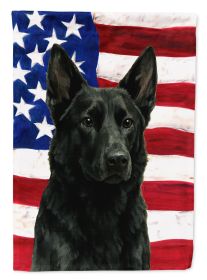 Black German Shepherd American Flag Garden Flag Mailbox Decorative Yard Banner Outside Patio Artwork for Flower Beds, Garden Size, Multicolor