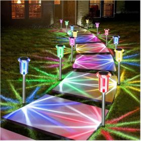 Outdoor Solar Lights Waterproof 10 Pack Color LED Christmas Decor Halloween Decorations Pathway Yard Garden Driveway Landscape Path Lighting Cand (Option: MULTICOLOR)