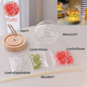 Handmade Tulip Night Light DIY lamp Tulip Flowers Lamp Heat Shrinkable Film Home Room Decor Exquisite Gift For Mother Girlfriend (Color: 10 Flowers, Ships From: CN)