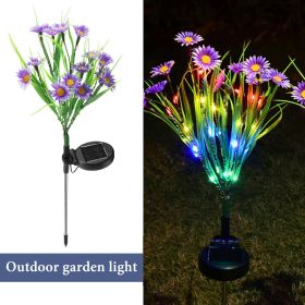 Solar Garden Lights LED Flower Stake Lamp Outdoor Yard Waterproof Patio Decor (Color: Purple, Package: 1 Pack)