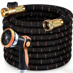 50FT/100FT Flexible Garden Hose with 10 Pattern Spray Nozzle, Kink Free Lightweight Water Hose with Leakproof Durable Design for Lawn, Garden (size: 50FT)