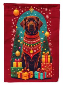Labrador Retriever Holiday Christmas House Flag Large Porch Sleeve Pole Decorative Outside Yard Banner Artwork Wall Hanging, Polyester, House Siz (Default: Default)